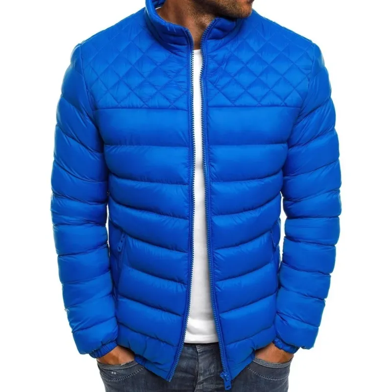 Herren gesteppte Daunenjacke mit hohem Kragen und praktischen Taschen – Marzano