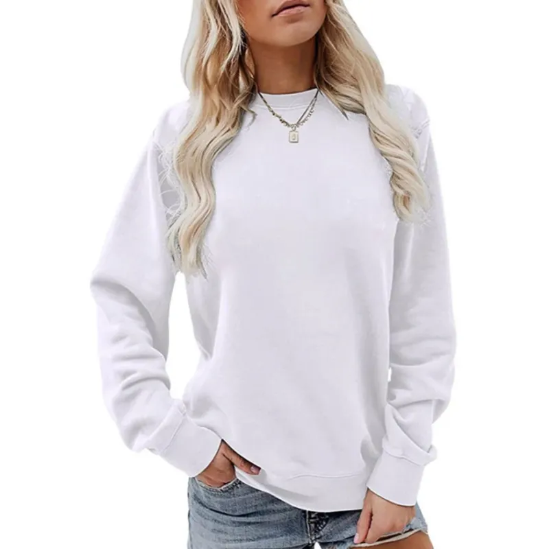 Damen lässiges Oversize Sweatshirt mit Rundhalsausschnitt und weichem Baumwollfleece – Avérine
