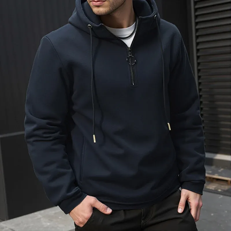 Herren Kapuzenpullover mit funktionalem Reißverschluss – Cavarno